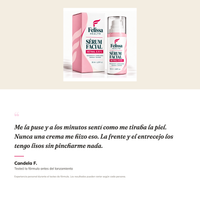 Felissa Sérum Facial — testimonio de Candela F., testeo de fórmula